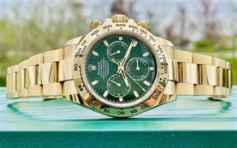 rolex gold daytona green dial|rolex daytona green dial price.